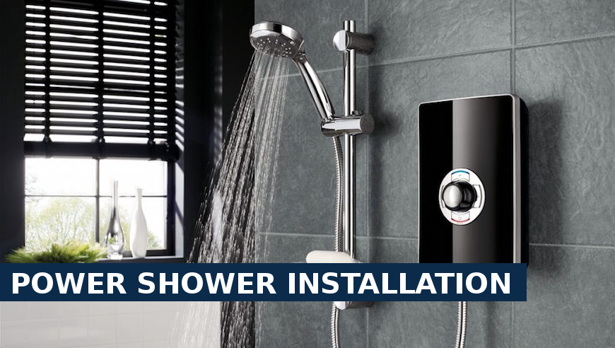 Power shower installation Raynes Park